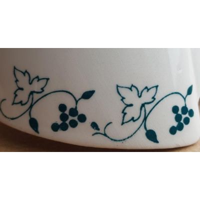 2029.5 LAMPADARIO 5 LUCI RUSTICO IN FERRO RUGGINE E DIFFUSORI IN TERRACOTTA BIANCA DECORATA MADE IN ITALY CRISTALENSI CERAMICA -