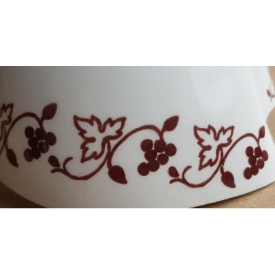 2029.A5 PLAFONIERA 5 LUCI RUSTICA IN FERRO RUGGINE E DIFFUSORI IN TERRACOTTA BIANCA DECORATA MADE IN ITALY CRISTALENSI CERAMICA