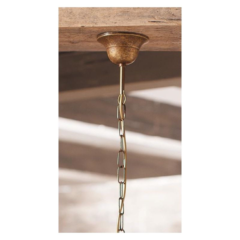 2033.5 LAMPADARIO 5 LUCI RUSTICO COLORE RUGGINE CON PIATTI IN TERRACOTTA BIANCA LUCIDA DECORATA MADE IN ITALY CRISTALENSI CERAMI