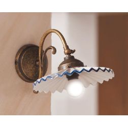 2034.A APPLIQUE RUSTICA COLORE RUGGINE CON PIATTO PLISSE IN TERRACOTTA BIANCA LUCIDA MADE IN ITALY CRISTALENSI CERAMICA - Crista 2