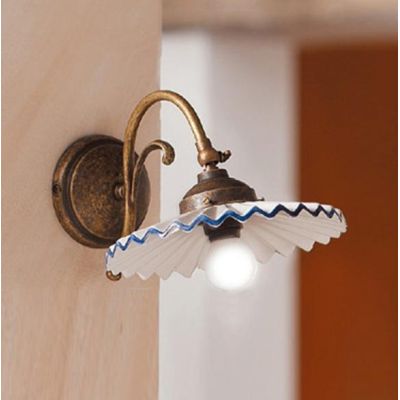 2034.A APPLIQUE RUSTICA COLORE RUGGINE CON PIATTO PLISSE IN TERRACOTTA BIANCA LUCIDA MADE IN ITALY CRISTALENSI CERAMICA - Crista