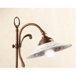 2039.L LAMPADA DA TAVOLO SALISCENDI RUSTICA CON DIFFUSORE IN TERRACOTTA BIANCA LUCIDA DECORATA MADE IN ITALY CRISTALENSI CERAMIC 2