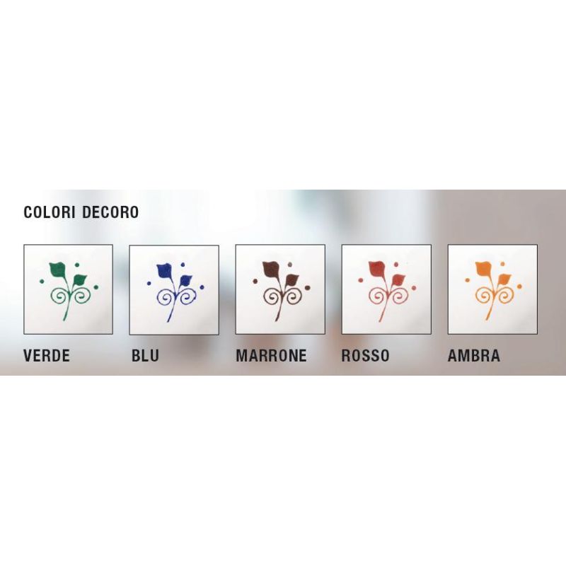 2215.4 PLAFONIERA 4 LUCI IN METALLO NERO CON DIFFUSORI IN TERRACOTTA BIANCA CON DECORI FLOREALI MADE IN ITALY CRISTALENSI CERAMI