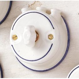 21 INTERRUTTORE A FARFALLA CON PIPE IN CERAMICA BIANCA CON DECORAZIONI IN 7 VARIANTI COLORE MADE IN ITALY CRISTALENSI CERAMICA - 2