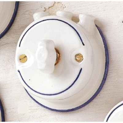 21 INTERRUTTORE A FARFALLA CON PIPE IN CERAMICA BIANCA CON DECORAZIONI IN 7 VARIANTI COLORE MADE IN ITALY CRISTALENSI CERAMICA -