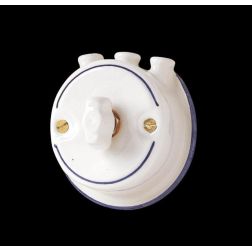 21 INTERRUTTORE A FARFALLA CON PIPE IN CERAMICA BIANCA CON DECORAZIONI IN 7 VARIANTI COLORE MADE IN ITALY CRISTALENSI CERAMICA -