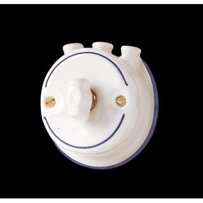 21 INTERRUTTORE A FARFALLA CON PIPE IN CERAMICA BIANCA CON DECORAZIONI IN 7 VARIANTI COLORE MADE IN ITALY CRISTALENSI CERAMICA -