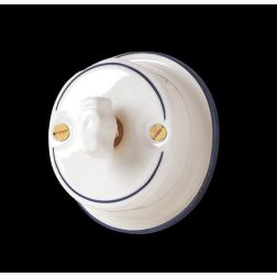 22 INTERRUTTORE A FARFALLA IN CERAMICA BIANCA CON DECORAZIONI IN 7 VARIANTI COLORE MADE IN ITALY CRISTALENSI CERAMICA - Cristale