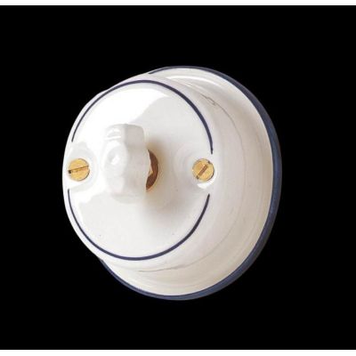 22 INTERRUTTORE A FARFALLA IN CERAMICA BIANCA CON DECORAZIONI IN 7 VARIANTI COLORE MADE IN ITALY CRISTALENSI CERAMICA - Cristale