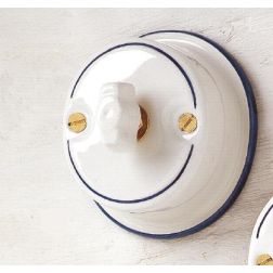 22 INTERRUTTORE A FARFALLA IN CERAMICA BIANCA CON DECORAZIONI IN 7 VARIANTI COLORE MADE IN ITALY CRISTALENSI CERAMICA - Cristale 2