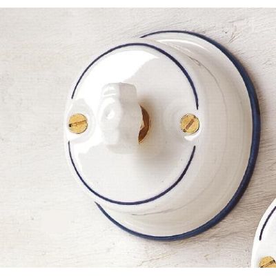 22 INTERRUTTORE A FARFALLA IN CERAMICA BIANCA CON DECORAZIONI IN 7 VARIANTI COLORE MADE IN ITALY CRISTALENSI CERAMICA - Cristale