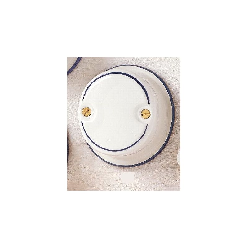 23 SCATOLA DI DERIVAZIONE CHIUSA IN CERAMICA BIANCA CON DECORAZIONI IN 7 VARIANTI COLORE MADE IN ITALY CRISTALENSI CERAMICA - Cr