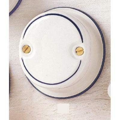 23 SCATOLA DI DERIVAZIONE CHIUSA IN CERAMICA BIANCA CON DECORAZIONI IN 7 VARIANTI COLORE MADE IN ITALY CRISTALENSI CERAMICA - Cr