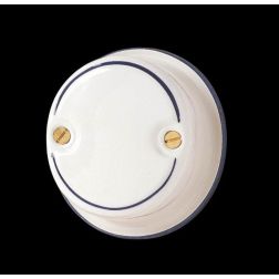 23 SCATOLA DI DERIVAZIONE CHIUSA IN CERAMICA BIANCA CON DECORAZIONI IN 7 VARIANTI COLORE MADE IN ITALY CRISTALENSI CERAMICA - Cr