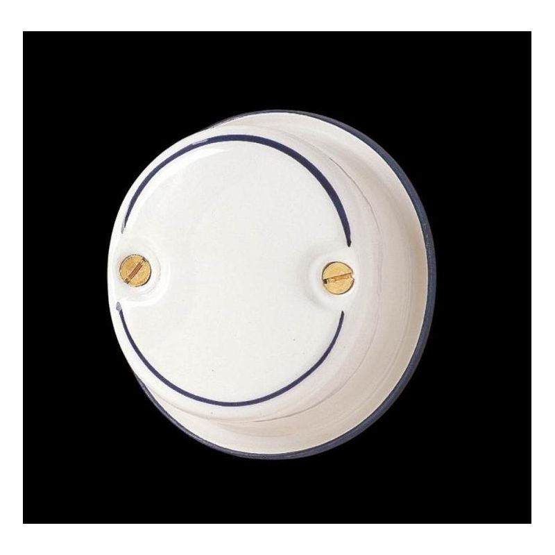 23 SCATOLA DI DERIVAZIONE CHIUSA IN CERAMICA BIANCA CON DECORAZIONI IN 7 VARIANTI COLORE MADE IN ITALY CRISTALENSI CERAMICA - Cr