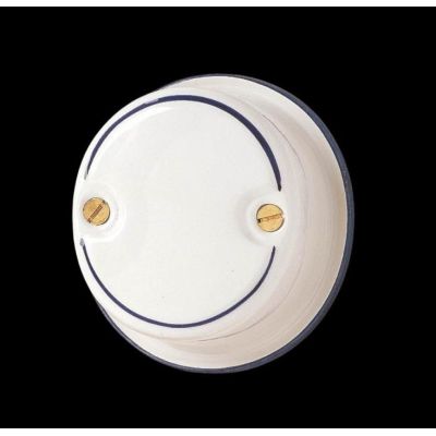 23 SCATOLA DI DERIVAZIONE CHIUSA IN CERAMICA BIANCA CON DECORAZIONI IN 7 VARIANTI COLORE MADE IN ITALY CRISTALENSI CERAMICA - Cr