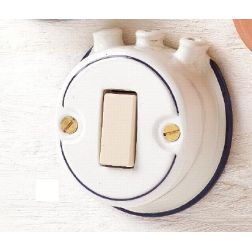 26 INTERRUTTORE A PULSANTE CON PIPE IN CERAMICA BIANCA CON DECORAZIONI IN 7 VARIANTI COLORE MADE IN ITALY CRISTALENSI CERAMICA - 2