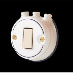 26 INTERRUTTORE A PULSANTE CON PIPE IN CERAMICA BIANCA CON DECORAZIONI IN 7 VARIANTI COLORE MADE IN ITALY CRISTALENSI CERAMICA -