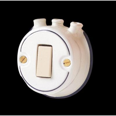 26 INTERRUTTORE A PULSANTE CON PIPE IN CERAMICA BIANCA CON DECORAZIONI IN 7 VARIANTI COLORE MADE IN ITALY CRISTALENSI CERAMICA -