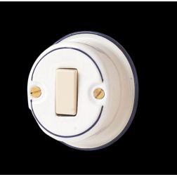 27 INTERRUTTORE A PULSANTE IN CERAMICA BIANCA CON DECORAZIONI IN 7 VARIANTI COLORE MADE IN ITALY CRISTALENSI CERAMICA - Cristale