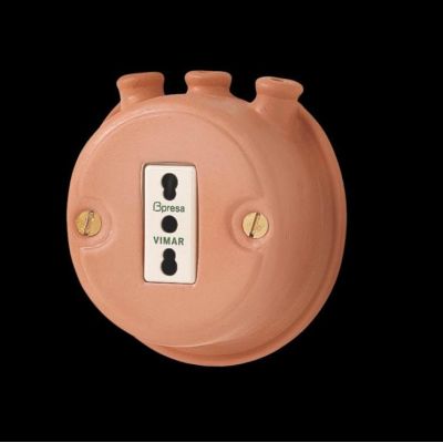 28 BIPRESA CON PIPE IN TERRACOTTA PER IMPIANTI ELETTRICI ESTERNI MADE IN ITALY CRISTALENSI CERAMICA - Cristalensi Shop Online