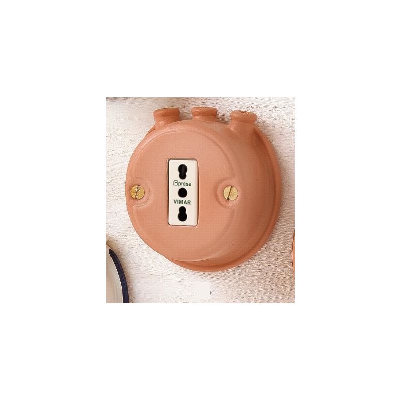 28 BIPRESA CON PIPE IN TERRACOTTA PER IMPIANTI ELETTRICI ESTERNI MADE IN ITALY CRISTALENSI CERAMICA - Cristalensi Shop Online
