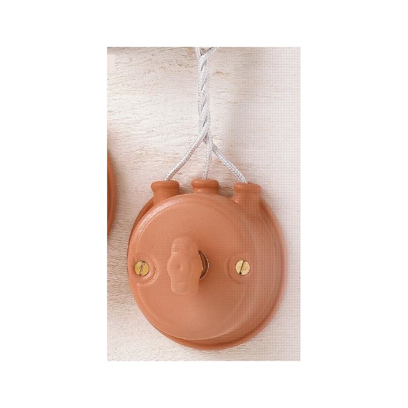 29 INTERRUTTORE A FARFALLA CON PIPE IN TERRACOTTA PER IMPIANTI ELETTRICI ESTERNI MADE IN ITALY CRISTALENSI CERAMICA - Cristalens