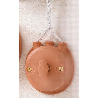 29 INTERRUTTORE A FARFALLA CON PIPE IN TERRACOTTA PER IMPIANTI ELETTRICI ESTERNI MADE IN ITALY CRISTALENSI CERAMICA - Cristalens