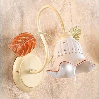 2205 A APPLIQUE AVORIO CON DIFFUSORE IN CERAMICA TRAFORATA STILE RUSTICO MADE IN ITALY CRISTALENSI CERAMICA - Cristalensi Shop O