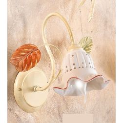 2205 A APPLIQUE AVORIO CON DIFFUSORE IN CERAMICA TRAFORATA STILE RUSTICO MADE IN ITALY CRISTALENSI CERAMICA - Cristalensi Shop O
