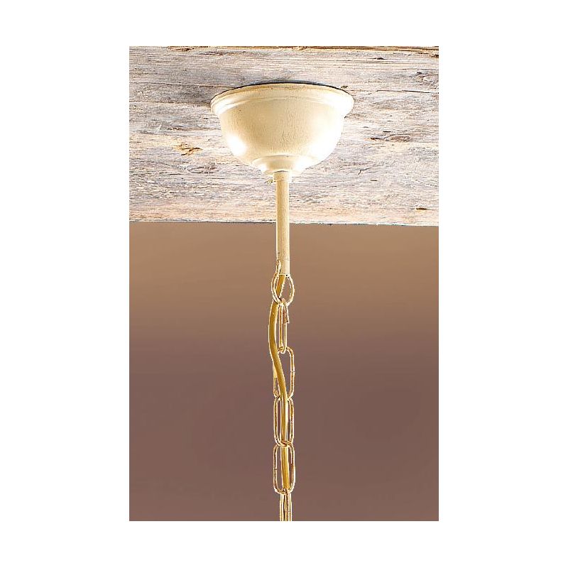 2206.3 LAMPADARIO A 3 LUCI AVORIO CON PARALUMI IN CERAMICA TRAFORATA STILE RUSTICO MADE IN ITALY CRISTALENSI CERAMICA - Cristale