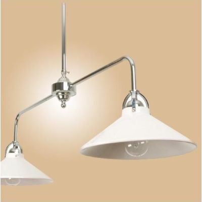 2221.2 BILANCIERE MODERNO 2 LUCI IN METALLO FINITURA CROMO CON PIATTI IN CERAMICA BIANCA LUCIDA MADE IN ITALY CRISTALENSI CERAMI