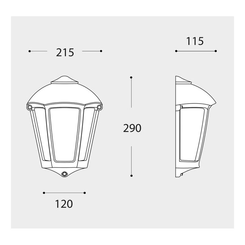 FABIO MEZZA LANTERNA CLASSICA IN RESINA NERA, GRIGIA O BIANCO IP55 FUMAGALLI MADE IN ITALY DARK LIGHT - Cristalensi Shop Online