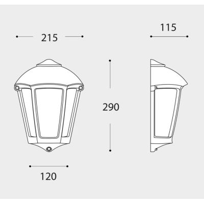FABIO MEZZA LANTERNA CLASSICA IN RESINA NERA, GRIGIA O BIANCO IP55 FUMAGALLI MADE IN ITALY DARK LIGHT - Cristalensi Shop Online