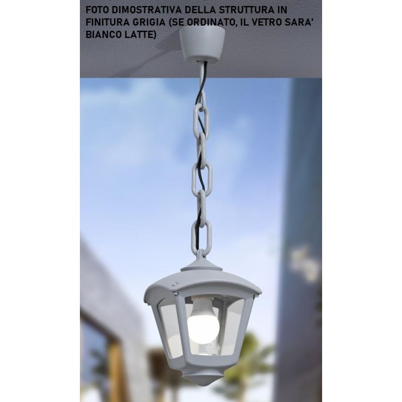 SICAR-ROBY SOSPENSIONE IN RESINA 3 COLORI IP55 VETRO OPALE MADE IN ITALY FUMAGALLI DARK LIGHT - Cristalensi Shop Online