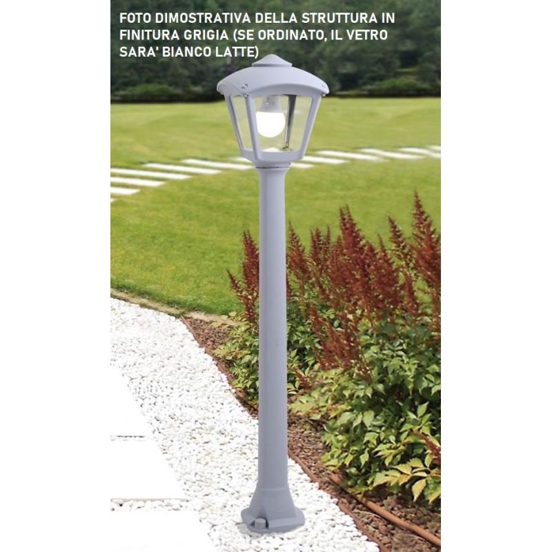 GIAFFA-ROBY PALO IN RESINA ALTEZZA CM 94 3 COLORI IP55 VETRO OPALE MADE IN ITALY FUMAGALLI DARK LIGHT - Cristalensi Shop Online