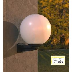 NARDO G250 APPLIQUE IN RESINA BIANCA O NERA CON SFERA D25 CM BIANCO LATTE IP55 MADE IN ITALY DARK LIGHT - Cristalensi Shop Onlin