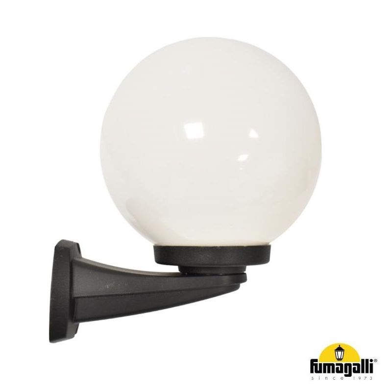 NARDO G250 APPLIQUE IN RESINA BIANCA O NERA CON SFERA D25 CM BIANCO LATTE IP55 MADE IN ITALY DARK LIGHT - Cristalensi Shop Onlin