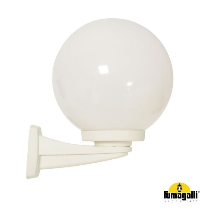 NARDO G250 APPLIQUE IN RESINA BIANCA O NERA CON SFERA D25 CM BIANCO LATTE IP55 MADE IN ITALY DARK LIGHT - Cristalensi Shop Onlin