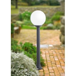 GIAFFA G250 PALO DA GIARDINO ALTEZZA 100 CM IN RESINA BIANCA O NERA CON SFERA BIANCO LATTE IP55 MADE IN ITALY DARK LIGHT - Crist