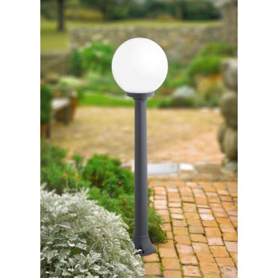 GIAFFA G250 PALO DA GIARDINO ALTEZZA 100 CM IN RESINA BIANCA O NERA CON SFERA BIANCO LATTE IP55 MADE IN ITALY DARK LIGHT - Crist