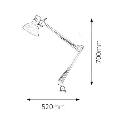 ARNO LAMPADA DA TAVOLO CON MORSETTO IN METALLO 3 COLORI CON BRACCI SNODATI E DIFFUSORE ORIENTABILE DARK LIGHT - Cristalensi Shop