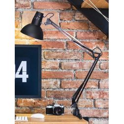 ARNO LAMPADA DA TAVOLO CON MORSETTO IN METALLO 3 COLORI CON BRACCI SNODATI E DIFFUSORE ORIENTABILE DARK LIGHT - Cristalensi Shop