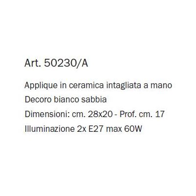 APPLIQUE DA PARETE STILE RUSTICO INTAGLIATA IN TERRACOTTA DECORATA PRODOTTO MADE IN ITALY IMAS - Cristalensi Shop Online