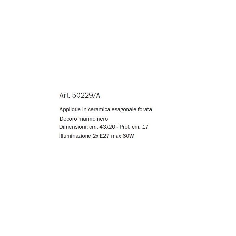 APPLIQUE DA PARETE STILE RUSTICO IN TERRACOTTA DECORATA EFFETTO MARMO PRODOTTO MADE IN ITALY IMAS - Cristalensi Shop Online