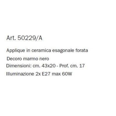 APPLIQUE DA PARETE STILE RUSTICO IN TERRACOTTA DECORATA EFFETTO MARMO PRODOTTO MADE IN ITALY IMAS - Cristalensi Shop Online