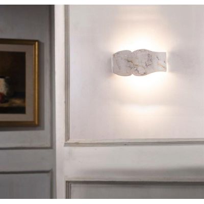 LAMPADA DA PARETE RUSTICA IN TERRACOTTA CON DECORO EFFETTO MARMO MADE IN ITALY DELLA IMAS IMAS - Cristalensi Shop Online