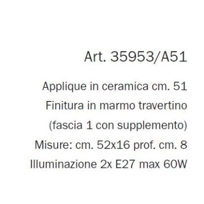 LAMPADA DA PARETE IN TERRACOTTA CON DECORO EFFETTO MARMO BIEMISSIONE DI LUCE STILE RUSTICO MADE IN ITALY IMAS - Cristalensi Shop