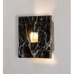 LAMPADA DA PARETE QUADRATA IN TERRACOTTA CON DECORO EFFETTO MARMO STILE RUSTICO MADE IN ITALY IMAS - Cristalensi Shop Online