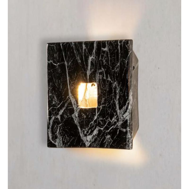 LAMPADA DA PARETE QUADRATA IN TERRACOTTA CON DECORO EFFETTO MARMO STILE RUSTICO MADE IN ITALY IMAS - Cristalensi Shop Online